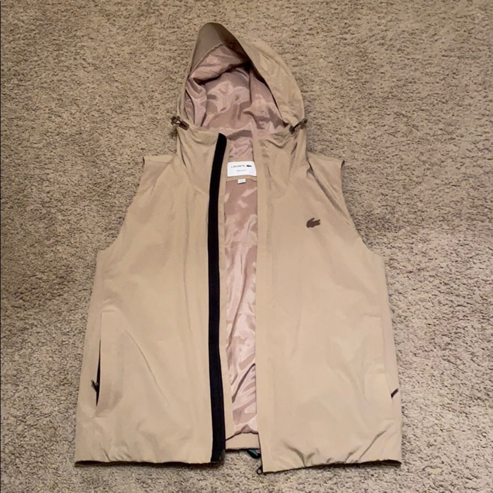 Lacoste 2 piece rainproof hoodie vest and pants